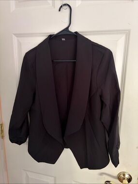 Women’s Black Open-Front Blazer Jacket